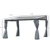 10' x 13' Outdoor Patio Gazebo with Sloping Polycarbonate Roof, Durable Aluminum Frame, & Netting Curtain
