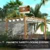 10' x 13' Retractable Pergola Canopy, Aluminum Pergola Sun Shade Shelter for Garden, Patio, Backyard, Deck, Cream