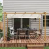 10' x 13' Retractable Pergola Canopy, Aluminum Pergola Sun Shade Shelter for Garden, Patio, Backyard, Deck, Cream