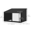 10' x 13' Wall Pergola, Outdoor Gazebo with 2 Curtains and 2 Nettings, UV Resistant, for Patio, Deck, Dark Grey