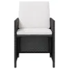 Outdoor Furniture Set Black and Cream White