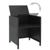 Outdoor Furniture Set Black and Cream White