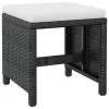Outdoor Furniture Set Black and Cream White