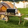 12-Inch Portable Wood-Fired Pizza Oven with Automatic Rotating Stone