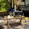 12-Inch Portable Wood-Fired Pizza Oven with Automatic Rotating Stone