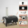 12-Inch Portable Wood-Fired Pizza Oven with Automatic Rotating Stone