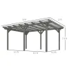 12' x 16' Outdoor Pergola, Wood Gazebo Grape Trellis with Stable Structure for Climbing Plant Support, Gray