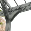 12' x 16' Outdoor Pergola, Wood Gazebo Grape Trellis with Stable Structure for Climbing Plant Support, Gray