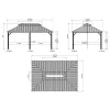 12'x18' Hardtop Gazebo, Outdoor Aluminum Frame Canopy with Galvanized Steel Double Roof, (Brown)