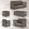 6 Pieces Wicker Patio Furniture Set with Cushions, 7-Seater Rattan Patio Sofa Set with Storage Table