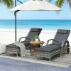 2 lounge chairs, armchair, sun chair, outdoor chair, gray