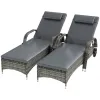 2 lounge chairs, armchair, sun chair, outdoor chair, gray