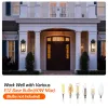 2-Pack 22.0" Outdoor Wall Lantern with Dusk to Dawn Sensor, Matte Black Finish, Clear Glass Panels, Weatherproof Exterior Light for Porch, Patio