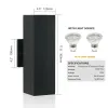 2-Pack Outdoor Wall Sconce, Modern Up and Down Weatherproof Wall Light, Black Aluminum Exterior Wall Mount Light Fixture, Ideal for Porch, Patio