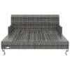 2-Person Patio Sun Bed with Cushions Poly Rattan Gray