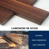 2-Tiers Outdoor Wooden Barrel Waterfall Fountain with Pump