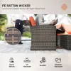 6 Pieces Wicker Patio Furniture Set with Cushions, 7-Seater Rattan Patio Sofa Set with Storage Table