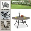 Peak Home Amario Round Outdoor Dining Set With Fixed Chair And Lazy Susan