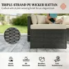 3-piece terrace furniture set, outdoor furniture set, garden set, beige