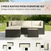3-piece terrace furniture set, outdoor furniture set, garden set, beige