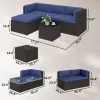 3-piece terrace furniture set, outdoor furniture set, garden set, navy blue