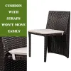3 Pieces Cushioned Wicker Patio Bistro Set