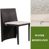 3 Pieces Cushioned Wicker Patio Bistro Set