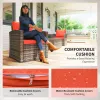 6 Pieces Wicker Patio Furniture Set with Cushions, 7-Seater Rattan Patio Sofa Set with Storage Table