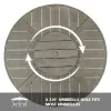 Peak Home Amario Round Outdoor Dining Set With Fixed Chair And Lazy Susan
