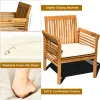 4 Pieces Outdoor Acacia Wood Sofa Furniture Set