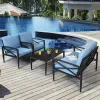 4 Pieces Modern Aluminum Patio Furniture Set