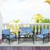 4 Pieces Modern Aluminum Patio Furniture Set