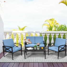 4 Pieces Modern Aluminum Patio Furniture Set