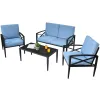 4 Pieces Modern Aluminum Patio Furniture Set