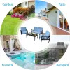 4 Pieces Modern Aluminum Patio Furniture Set