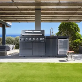 43-Inch 6-Burner 85000 BTU Deluxe Stainless Steel Gas Outdoor Kitchen Bar Barbecue Island Grill