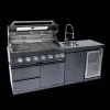 43-Inch 6-Burner 85000 BTU Deluxe Stainless Steel Gas Outdoor Kitchen Bar Barbecue Island Grill