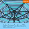 Patio Tree Patio 9Ft Market Umbrella Stripe With Sunbrella®, Outdoor Table Umbrella For Patio,Porch (Dolce Oasis)