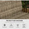 4pc Patio Set with Cushions Rattan Rocking Chair Wicker Loveseat Aluminum Table