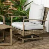 4pc Patio Set with Cushions Rattan Rocking Chair Wicker Loveseat Aluminum Table