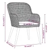 5 Piece Patio Dining Set with Cushions Brown