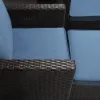 5-Piece Patio Furniture Set with PE Rattan Three-Seater Sofa, Armchairs, Footstools, Cushions, Deep Coffee
