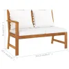 Bookshelf Board Cream Solid acacia wood 5 piece set