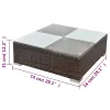5 Piece Patio Lounge Set with Cushions Poly Rattan Brown