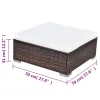 5 Piece Patio Lounge Set with Cushions Poly Rattan Brown