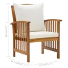 Garden Lounge Set Cream White, Wooden Solid Acacia wood Large