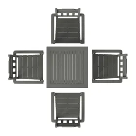 5 Pieces Patio Dining Set, Outdoor Square Furniture Table and Chairs, All Weather Garden Furniture Table Sets
