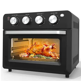 6-in-1 Oven, 27.5QT, 1600w, 4 Preset Menus, Air Fry, Pizza, Bake, Grill, Toast, Keep Warm, Bread Baking, Dehydration, Defrost