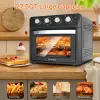 6-in-1 Oven, 27.5QT, 1600w, 4 Preset Menus, Air Fry, Pizza, Bake, Grill, Toast, Keep Warm, Bread Baking, Dehydration, Defrost