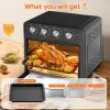 6-in-1 Oven, 27.5QT, 1600w, 4 Preset Menus, Air Fry, Pizza, Bake, Grill, Toast, Keep Warm, Bread Baking, Dehydration, Defrost